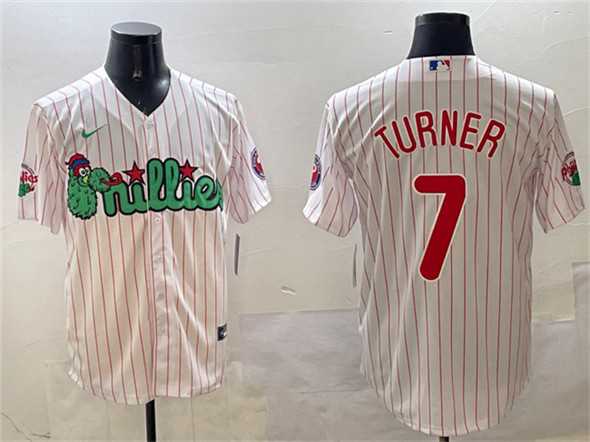Men%27s Philadelphia Phillies #7 Trea Turner White Phanatic Cool Base Stitched Jersey->philadelphia phillies->MLB Jersey